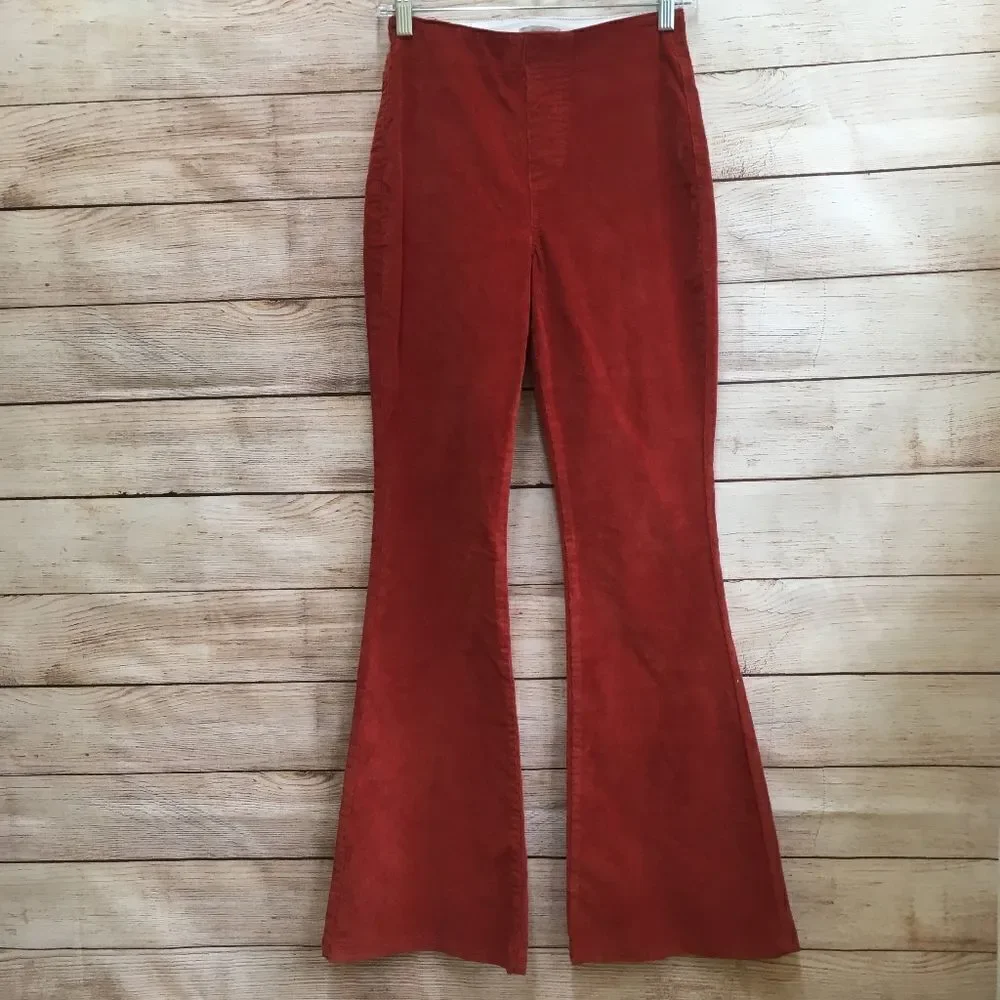 WONDERLY BELL BOTTOMS IN BURNT ORANGE CORDUROY - Picture 1 of 6